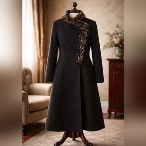 Vintage Riva For Hickmans Curly Lamb Wool Coat S